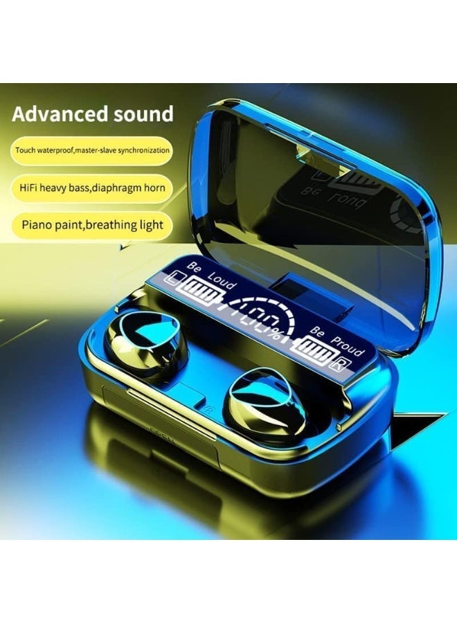 Wireless Touch Bluetooth Stereo Sport Headsets with Noise Reduction, Digital Display with Mic (Black) - Image 2
